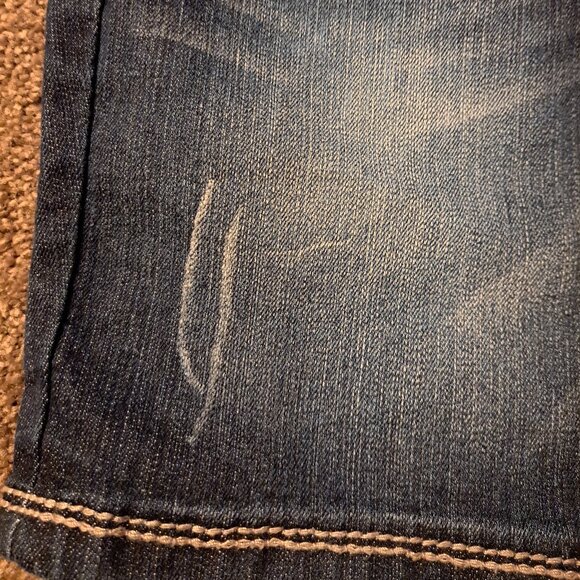 L.E.I Ashley Lowrise Distressed Red,White&Blue Stars&Stripes Denim Jean Shorts - Picture 7 of 7